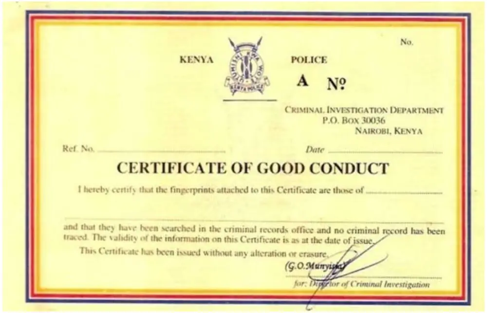 How To Get A Certificate Of Good Conduct In Kenya Right Now